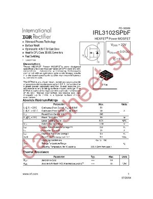 IRL3102SPBF datasheet  